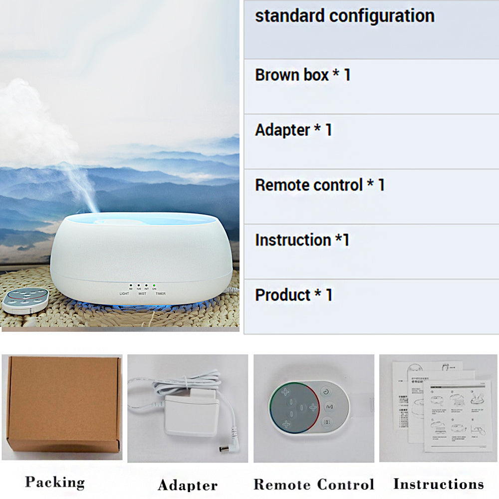 HOMEFISH Aroma Diffuser 500ml Ultrasonic Air Humidifier