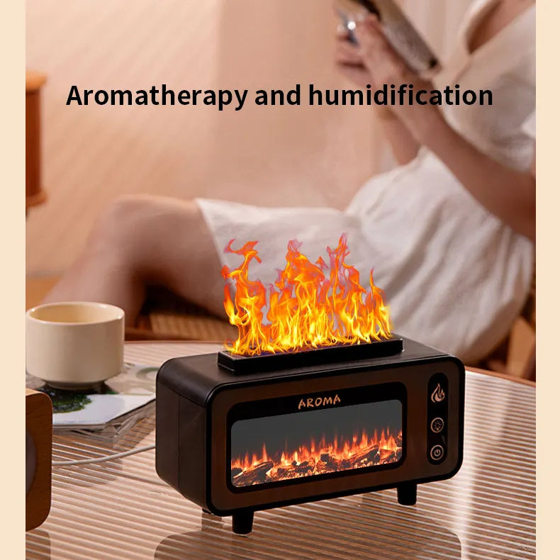 New Design Ultrasonic Flame Humidifier 200ml Simulated