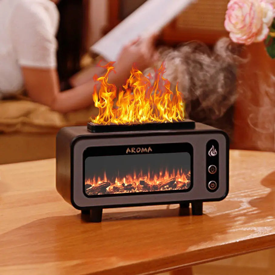 New Design Ultrasonic Flame Humidifier 200ml Simulated